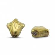 Tschechische Perlen Lily Flower 9x8mm Gold