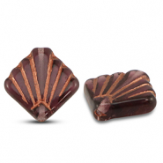 Tschechische Perlen Diafan 17mm Transparent purple-copper