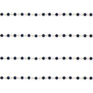 Zubehör aus Stainless Steel - Rostfreiem Stahl Gliederkette Round Gold-dark blue