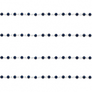 Zubehör aus Stainless Steel - Rostfreiem Stahl Gliederkette Round Silver-dark blue