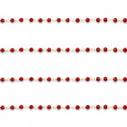 Zubeh&ouml;r aus Stainless Steel - Rostfreiem Stahl Gliederkette Round Gold-red