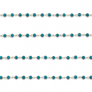 Zubeh&ouml;r aus Stainless Steel - Rostfreiem Stahl Gliederkette Round Gold-turquoise blue