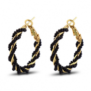 Musthave Ohrringe Beaded Twisted Black-gold