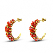 Facetten Perlen Ohrringe Twisted Warm orange AB-warm orange transparent AB-gold