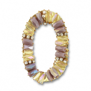 Facetten Anh&auml;nger Oval Lila-transparent-gold