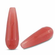 Perlen Naturstein Quartz Drop Dark pink