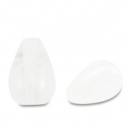 Perlen Naturstein Glas Drop White