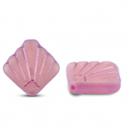 Tschechische Perlen Diafan 17mm Transparent pink AB-pink