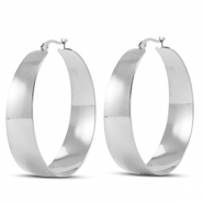 Stainless Steel - Rostfrei Stahl Ohrringe / Creolen Silver