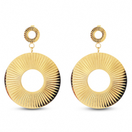 Stainless Steel - Rostfrei Stahl Ohrringe / Ohrstecker Round Gold