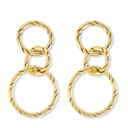 Stainless Steel - Rostfrei Stahl Ohrringe / Ohrstecker Gold