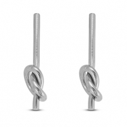 Stainless Steel - Rostfrei Stahl Ohrringe / Ohrstecker Knot Silver