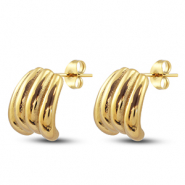 Stainless Steel - Rostfrei Stahl Ohrringe / Ohrstecker Gold