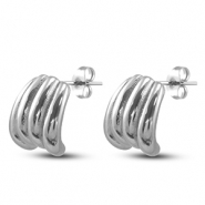 Stainless Steel - Rostfrei Stahl Ohrringe / Ohrstecker Silver