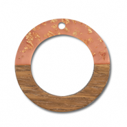 Anh&auml;nger Holz Round Orange transparent-gold-brown
