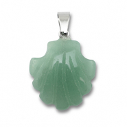 Anh&auml;nger Naturstein Aventurinquarz Shell Jade green