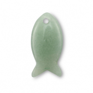 Anh&auml;nger Naturstein Quarz Fish Jade green