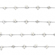 Zubeh&ouml;r aus Stainless Steel - Rostfreiem Stahl Gliederkette Howlit Irregular Silver-white