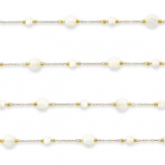 Zubeh&ouml;r aus Stainless Steel - Rostfreiem Stahl Gliederkette Round Gold-off white