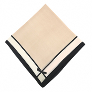 Schal with Bow Light brown-white-black