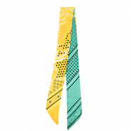 Bandana Schal with Star Turquoise green-yellow