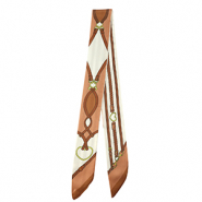 Bandana Schal with Braid Off white-light brown-brown