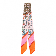 Bandana Schal with Vibrant Print Light pink-orange-pink