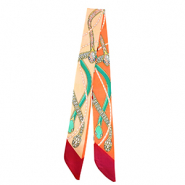 Bandana Schal with Snake Apricot orange-green-dark red