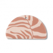 Anh&auml;nger Polymer Semicircle Light peach pink-light brown