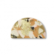 Anh&auml;nger Polymer Semicircle Brown-pink-white-gold