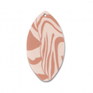 Anh&auml;nger Polymer Leaf Light peach pink-light brown