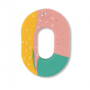 Anh&auml;nger Polymer Oval Green-pink-ochre yellow