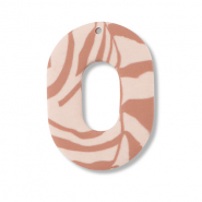 Anh&auml;nger Polymer Oval Light peach pink-light brown