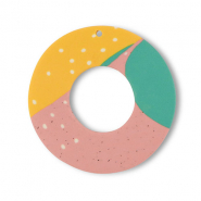Anh&auml;nger Polymer Round Green-pink-ochre yellow