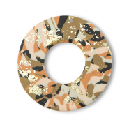 Anh&auml;nger Polymer Round Brown-pink-white-gold