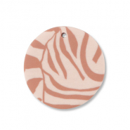 Anh&auml;nger Polymer Round Light peach pink-light brown
