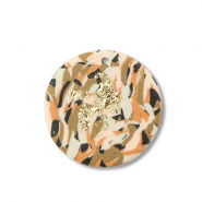 Anh&auml;nger Polymer Round Brown-pink-white-gold