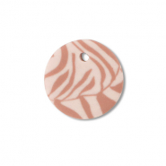 Anh&auml;nger Polymer Round Light peach pink-light brown
