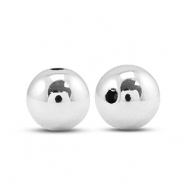 Perlen Metall Look Round 12mm Silver metallic