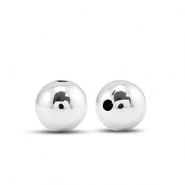 Perlen Metall Look Round 6mm Silver metallic