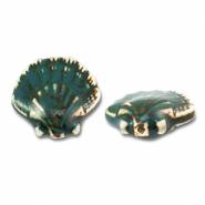 Keramik Perlen Shell Green-brown