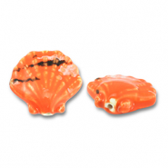 Keramik Perlen Shell Orange-black