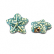 Keramik Perlen Starfish Teal blue