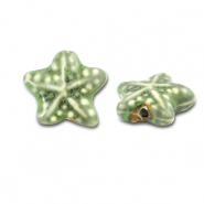 Keramik Perlen Starfish Light green