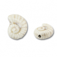 Keramik Perlen Shell Off white