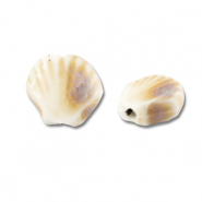 Keramik Perlen Shell Off white
