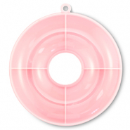 Schmuck Display Aufbewahrungsboxen 4 F&auml;cher Donut Transparent-pink