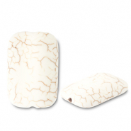 Keramik Perlen Rectangle Off white