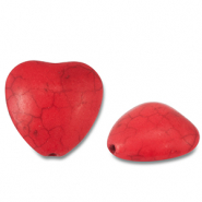 Keramik Perlen Heart Red