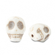 Keramik Perlen Skull Off white